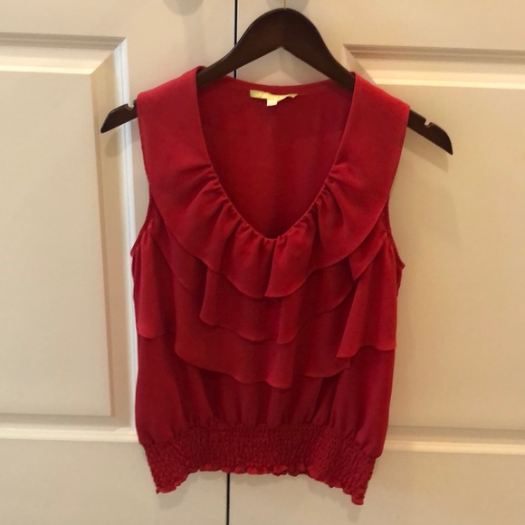 Red ruffle summer top - Picture 1 of 5